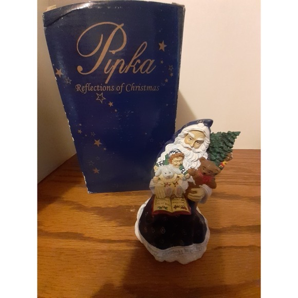 Pipka Reflections of Christmas STORYTIME SANTA 4 3/4" Figurine #11308 w/ Box - Picture 1 of 5